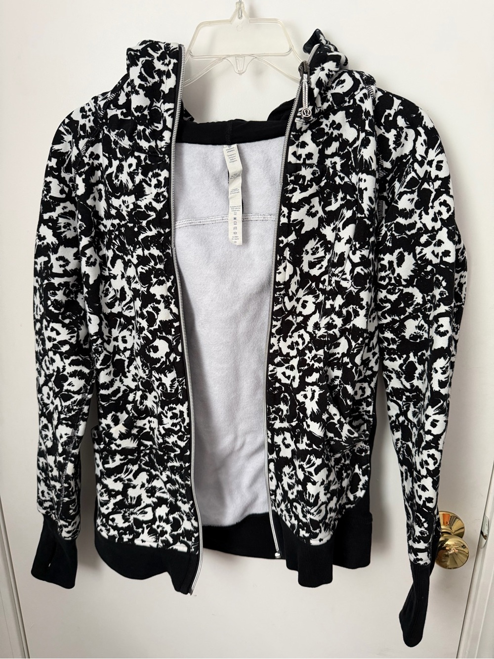 lululemon athletica Black & White Floral Zip Hoodie